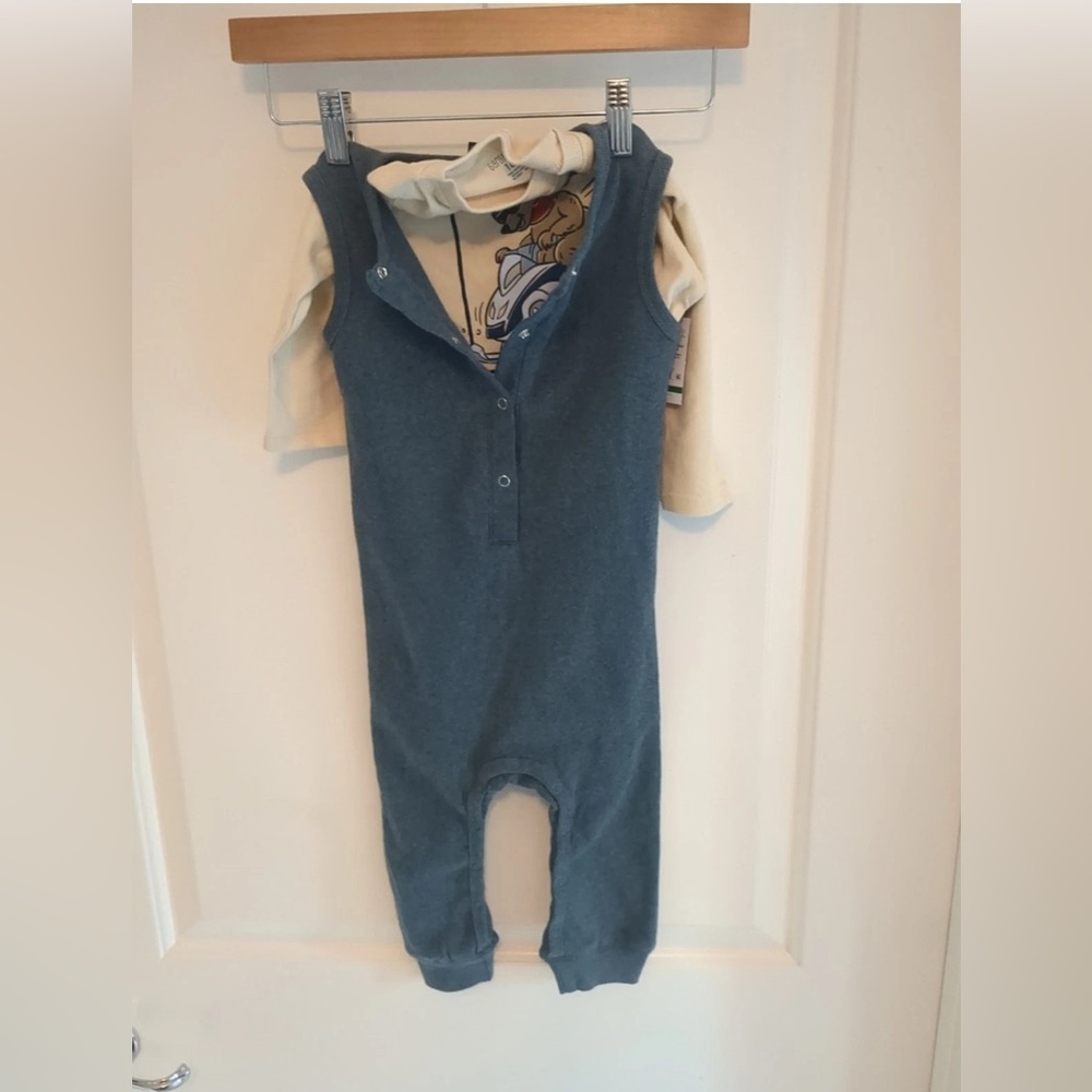 NWT Two-Piece outfit: Little Bipsy overall and Garanimal shirt